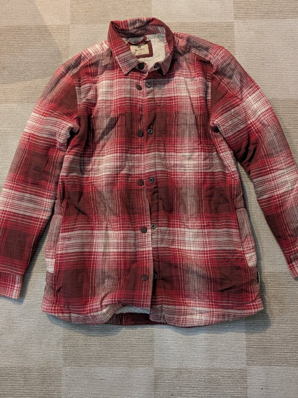Sherpa lined plaid shirt jacket